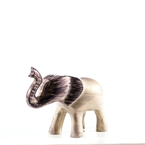 Brushed Silver Elephant Trunk Up Large 12 cm (Trade min 4 / Retail min 1)