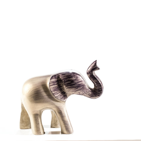Brushed Silver Elephant Trunk Up Large 12 cm (Trade min 4 / Retail min 1)