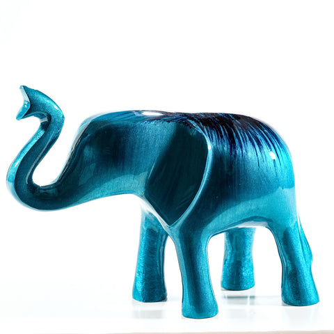 Brushed Aqua Elephant Trunk Up XL 17 cm (Trade min 2 / Retail min 1)
