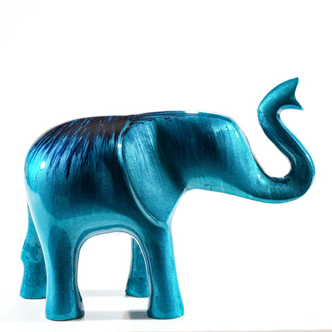 Brushed Aqua Elephant Trunk Up XL 17 cm (Trade min 2 / Retail min 1)