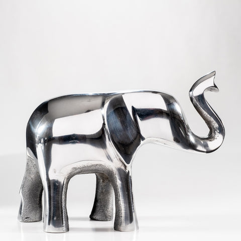 Polished Silver Elephant Trunk Up XL 17 cm (Trade min 2 / Retail min 1)
