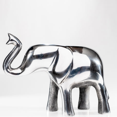 Polished Silver Elephant Trunk Up XL 17 cm (Trade min 2 / Retail min 1)