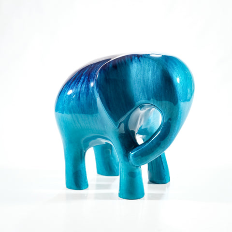 Brushed Aqua Elephant XL 12 cm (Trade min 4 / Retail min 1)