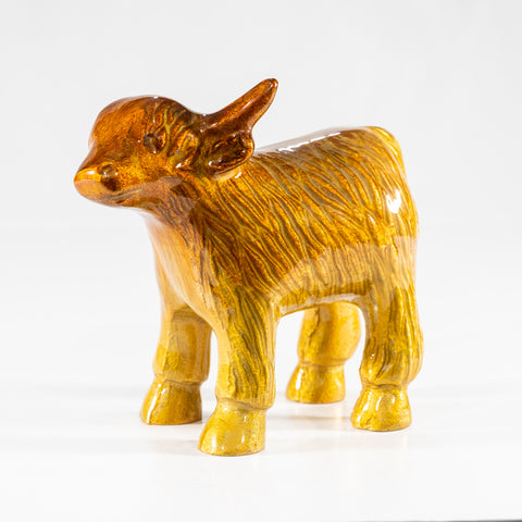 Brushed Gold Highland Cow XL 14 cm (Trade min 2 / Retail min 1)