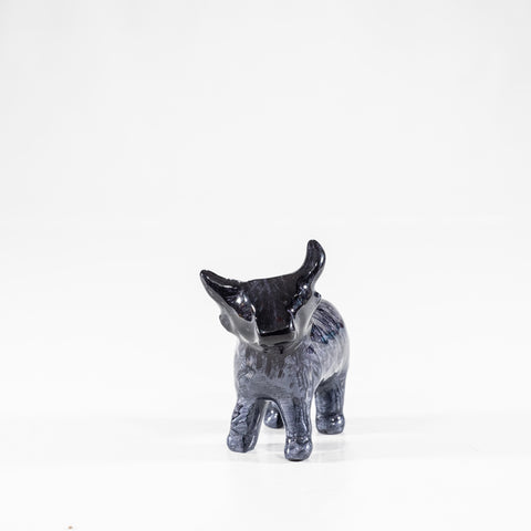 Brushed Black Highland Cow Med 7.5 cm (Trade min 4 / Retail min 1)