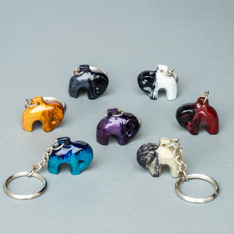 Coloured Standing Elephant Keyrings 3 cm (Trade min 24 per box)