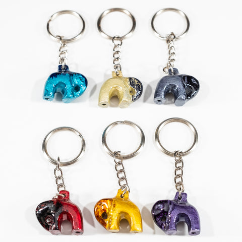 Coloured Standing Elephant Keyrings 3 cm (Trade min 24 per box)
