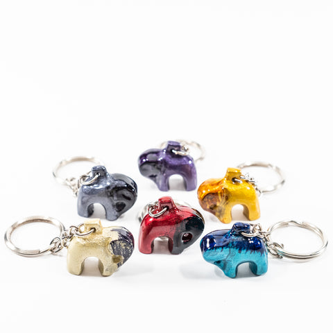 Coloured Standing Elephant Keyrings 3 cm (Trade min 24 per box)