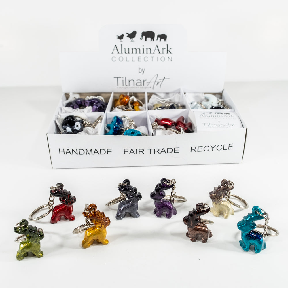 Coloured Standing Stag Keyrings 4 cm (Trade min 24 per box ) | Tilnar Art