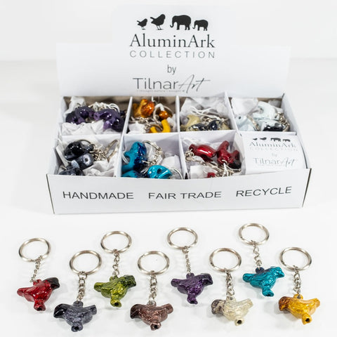 Coloured Standing Robin Keyrings 3.5 cm (Trade min 24 per box )