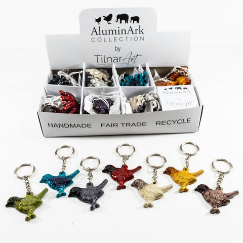 Coloured Robin Keyrings 5 cm (Trade min 24 per box )