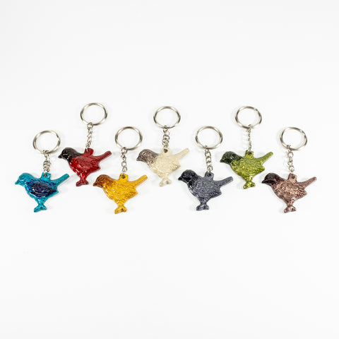 Coloured Robin Keyrings 5 cm (Trade min 24 per box )
