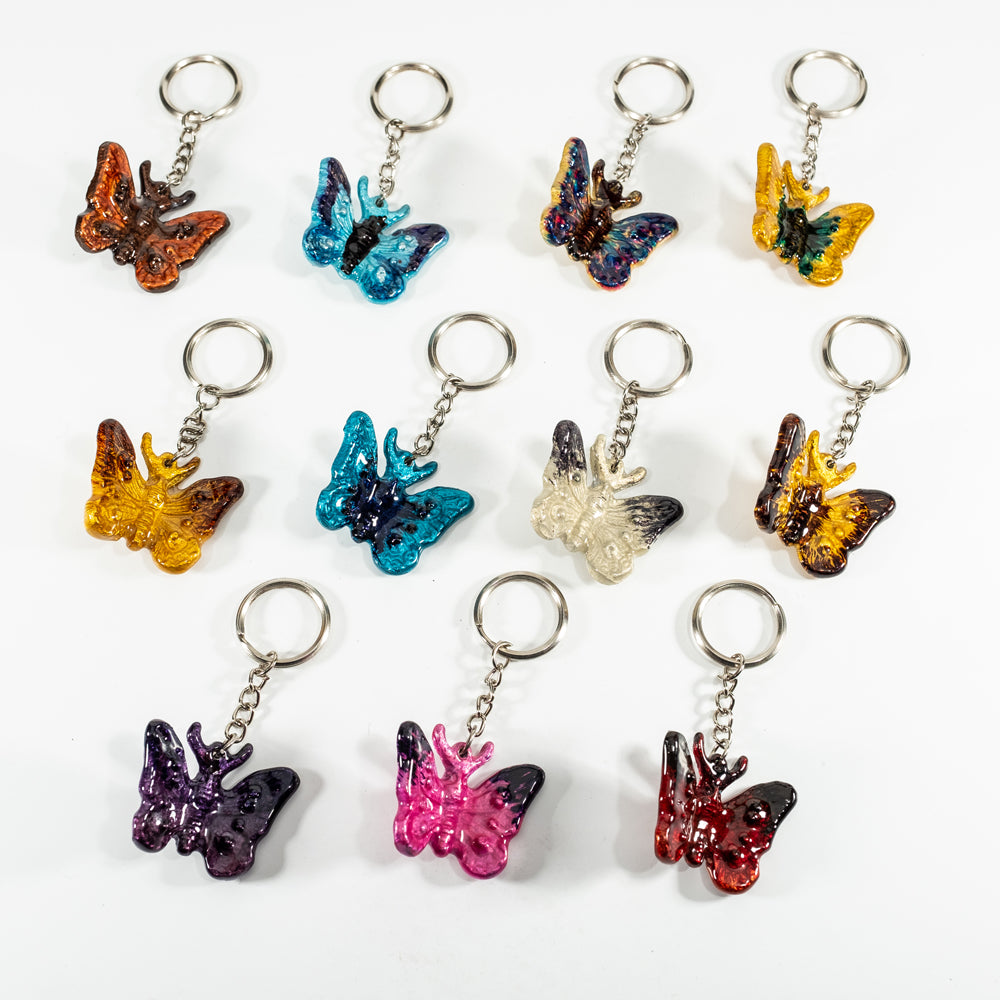 Butterfly Key Rings Coloured Butterfly Keyrings 5 cm (Trade min 24 per box) | Tilnar Art