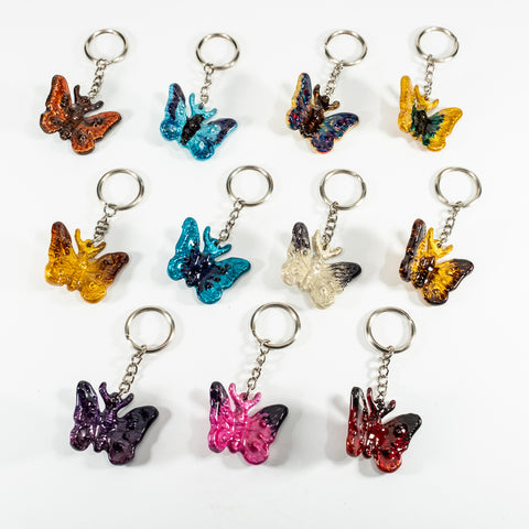 Coloured Butterfly Keyrings 5 cm (Trade min 24 per box)