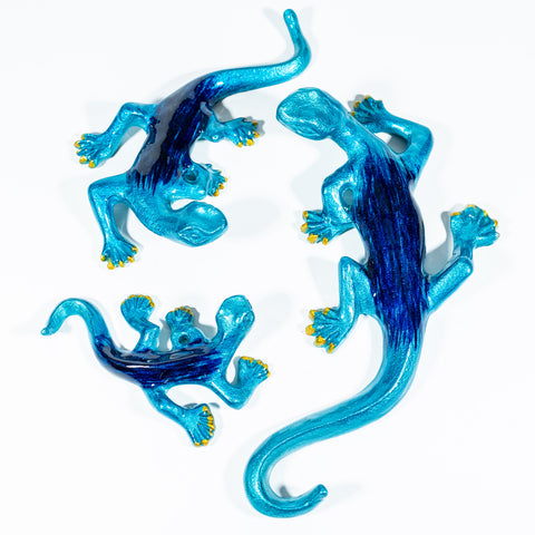 Brushed Aqua Gecko Medium 16 cm (Trade min 4 / Retail min 1)