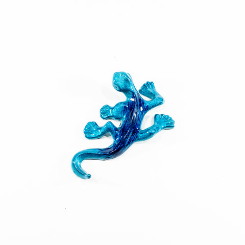 Brushed Aqua Gecko Small 12 cm (Trade min 4 / Retail min 1)