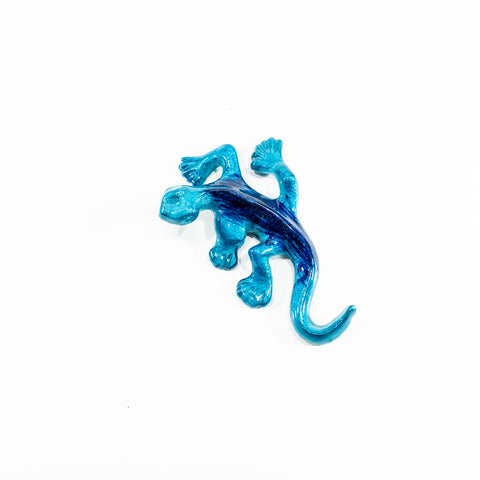 Brushed Aqua Gecko Small 12 cm (Trade min 4 / Retail min 1)