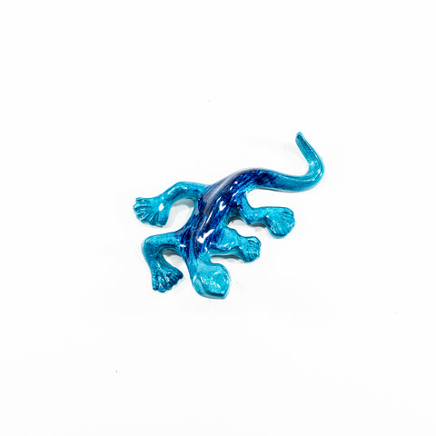 Brushed Aqua Gecko Small 12 cm (Trade min 4 / Retail min 1)