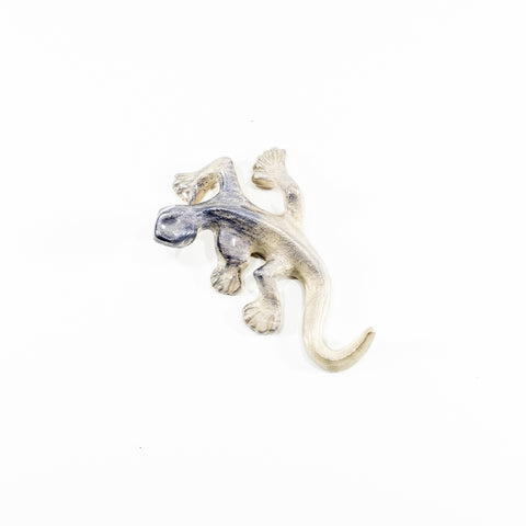 Brushed Silver Gecko Small 12 cm (Trade min 4 / Retail min 1)