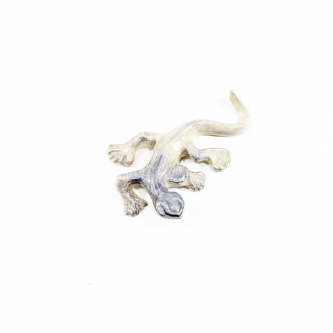 Brushed Silver Gecko Small 12 cm (Trade min 4 / Retail min 1)