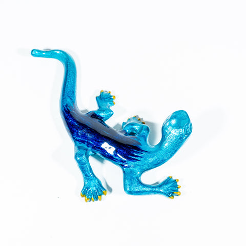 Brushed Aqua Gecko Medium 16 cm (Trade min 4 / Retail min 1)