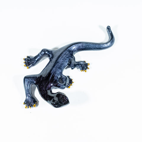 Brushed Black Gecko Medium 16 cm (Trade min 4 / Retail min 1)