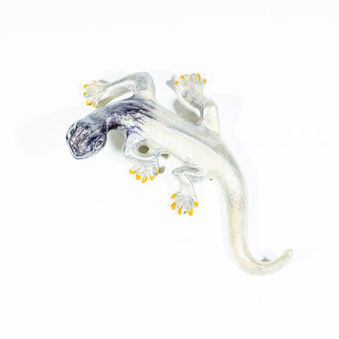 Brushed Silver Gecko Medium 16 cm (Trade min 4 / Retail min 1)