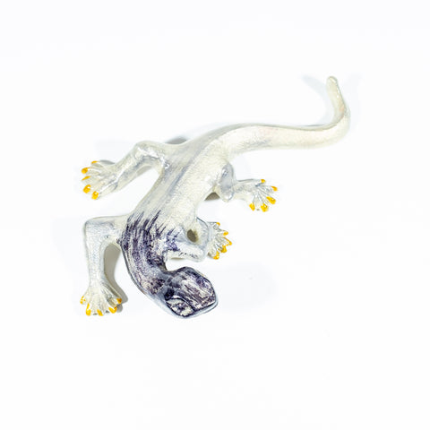 Brushed Silver Gecko Medium 16 cm (Trade min 4 / Retail min 1)