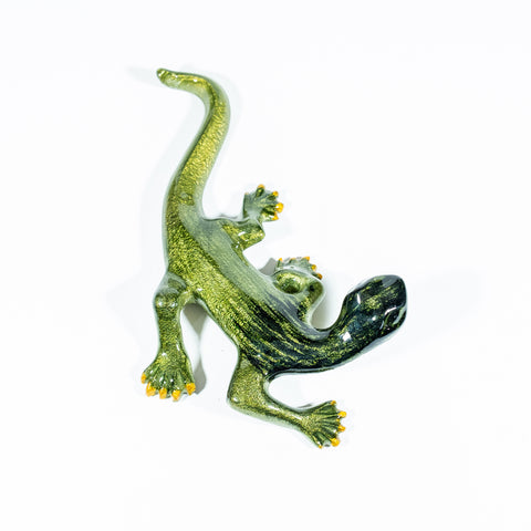 Brushed Lime Gecko Medium 16 cm (Trade min 4 / Retail min 1)