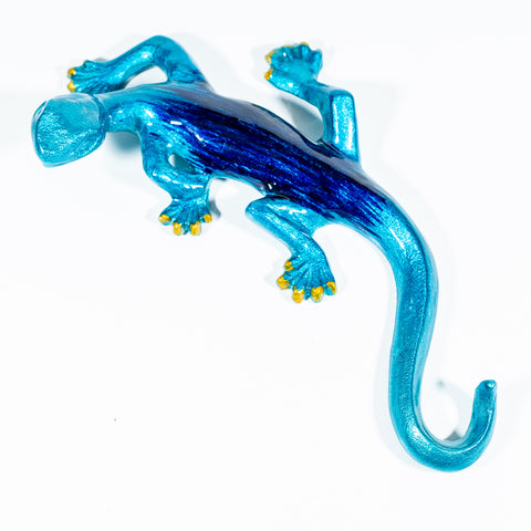 Brushed Aqua Gecko Large 23 cm (Trade min 4 / Retail min 1)