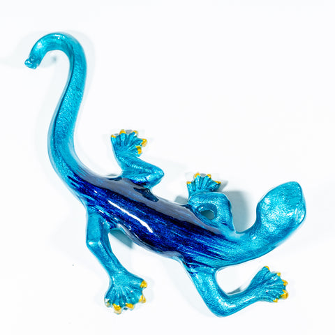 Brushed Aqua Gecko Large 23 cm (Trade min 4 / Retail min 1)