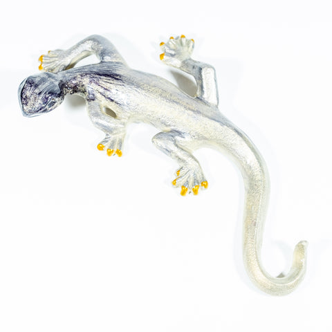 Brushed Silver Gecko Large 23 cm (Trade min 4 / Retail min 1)