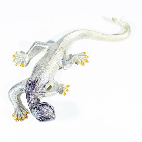 Brushed Silver Gecko Large 23 cm (Trade min 4 / Retail min 1)