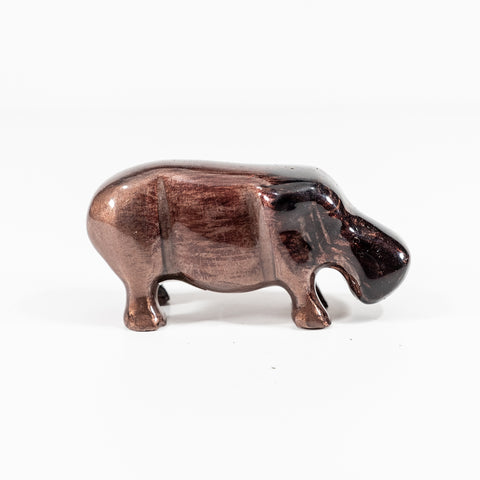 Brushed Brown Hippo Medium 9.5 cm (Trade min 4 / Retail min 1)