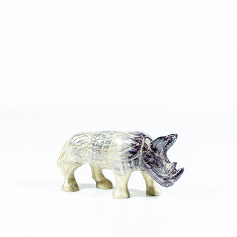 Brushed Silver Rhino Medium 12 cm (Trade min 4 / Retail min 1)
