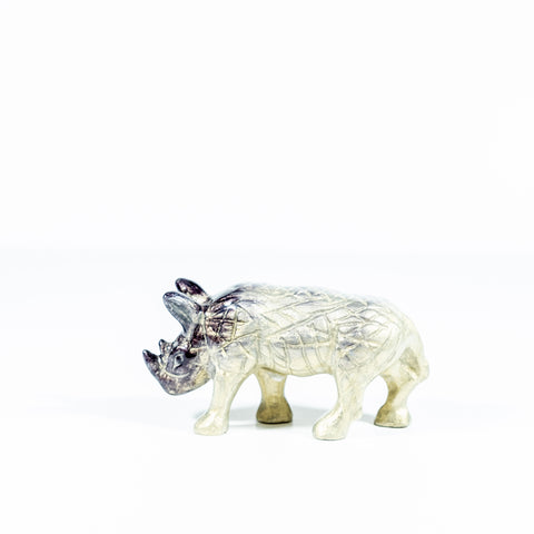 Brushed Silver Rhino Medium 12 cm (Trade min 4 / Retail min 1)