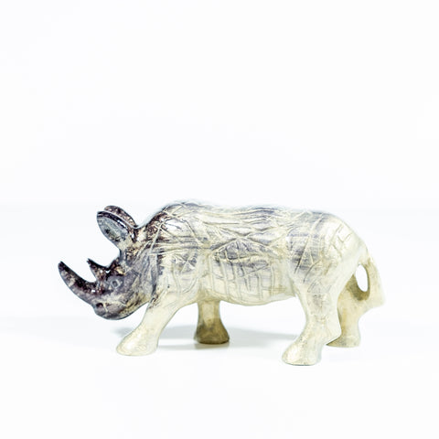 Brushed Silver Rhino Large 15 cm (Trade min 4 / Retail min 1)