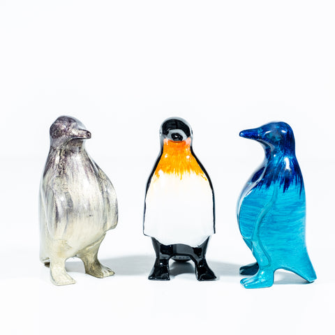 Brushed Aqua Penguin Medium 9 cm (Trade min 4 / Retail min 1)