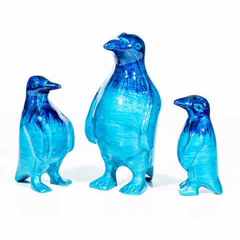 Brushed Aqua Penguin Large 12 cm (Trade min 4 / Retail min 1)