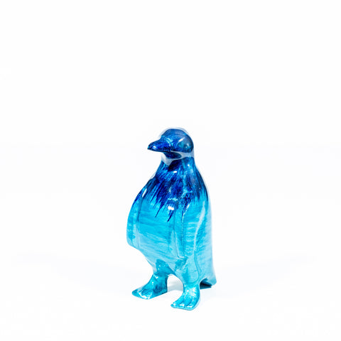 Brushed Aqua Penguin Medium 9 cm (Trade min 4 / Retail min 1)