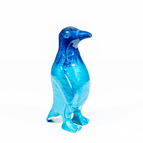 Brushed Aqua Penguin Large 12 cm (Trade min 4 / Retail min 1)