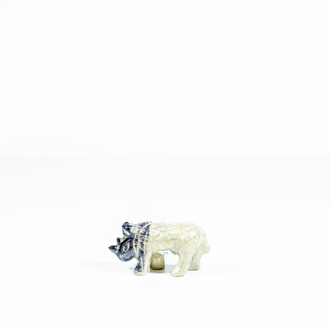 Brushed Silver Rhino Small 6 cm (Trade min 4 / Retail min 1)