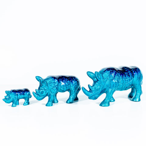 Brushed Aqua Rhino Medium 12 cm (Trade min 4 / Retail min 1)