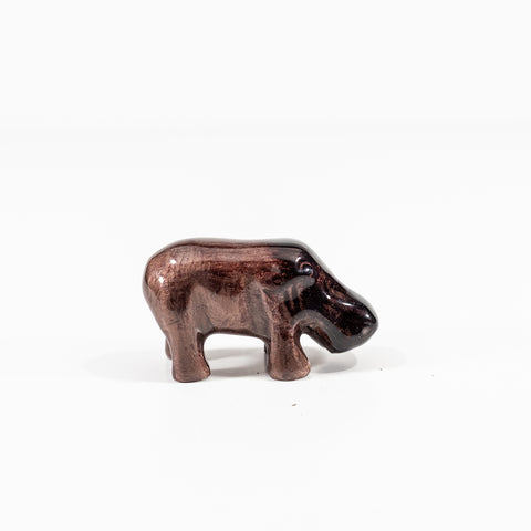 Brushed Brown Hippo Small 6 cm (Trade min 4 / Retail min 1)