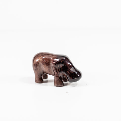 Brushed Brown Hippo Small 6 cm (Trade min 4 / Retail min 1)