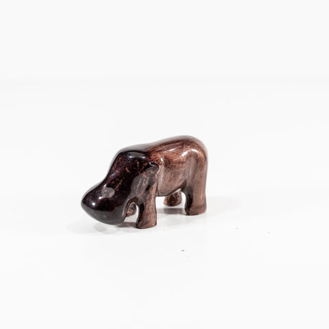 Brushed Brown Hippo Small 6 cm (Trade min 4 / Retail min 1)