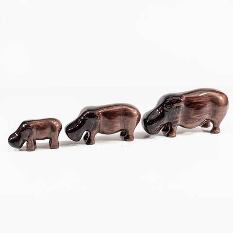 Brushed Brown Hippo Medium 9.5 cm (Trade min 4 / Retail min 1)