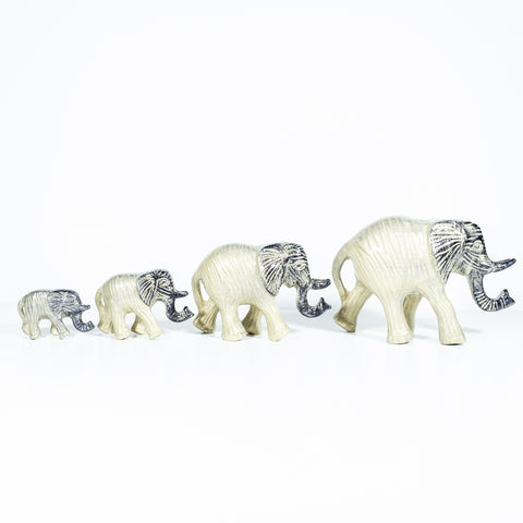 Brushed Silver Walking Elephant Small 7 cm (Trade min 4 / Retail min 1) (SPECIAL OFFER)