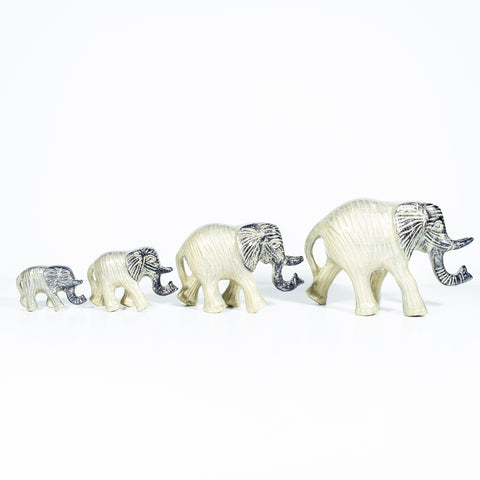 Brushed Silver Walking Elephant Small 7 cm (Trade min 4 / Retail min 1)