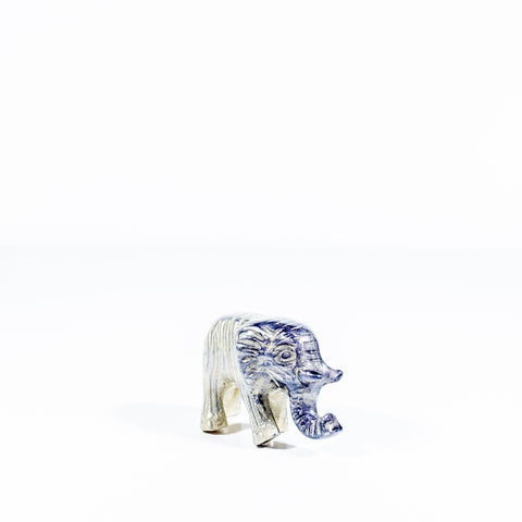 Brushed Silver Walking Elephant Small 7 cm (Trade min 4 / Retail min 1)